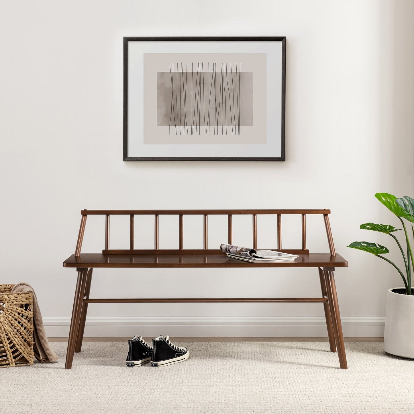 Walker Edison Spindle 47" Low Back Bench